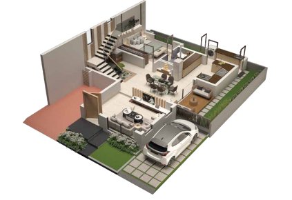 Nambiar Bannerghatta Villas 35x55 Villa Floor Plan